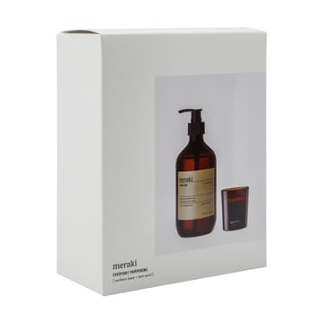 Meraki gavesett håndsåpe og duftlys - Northern dawn + dark wood - Meraki