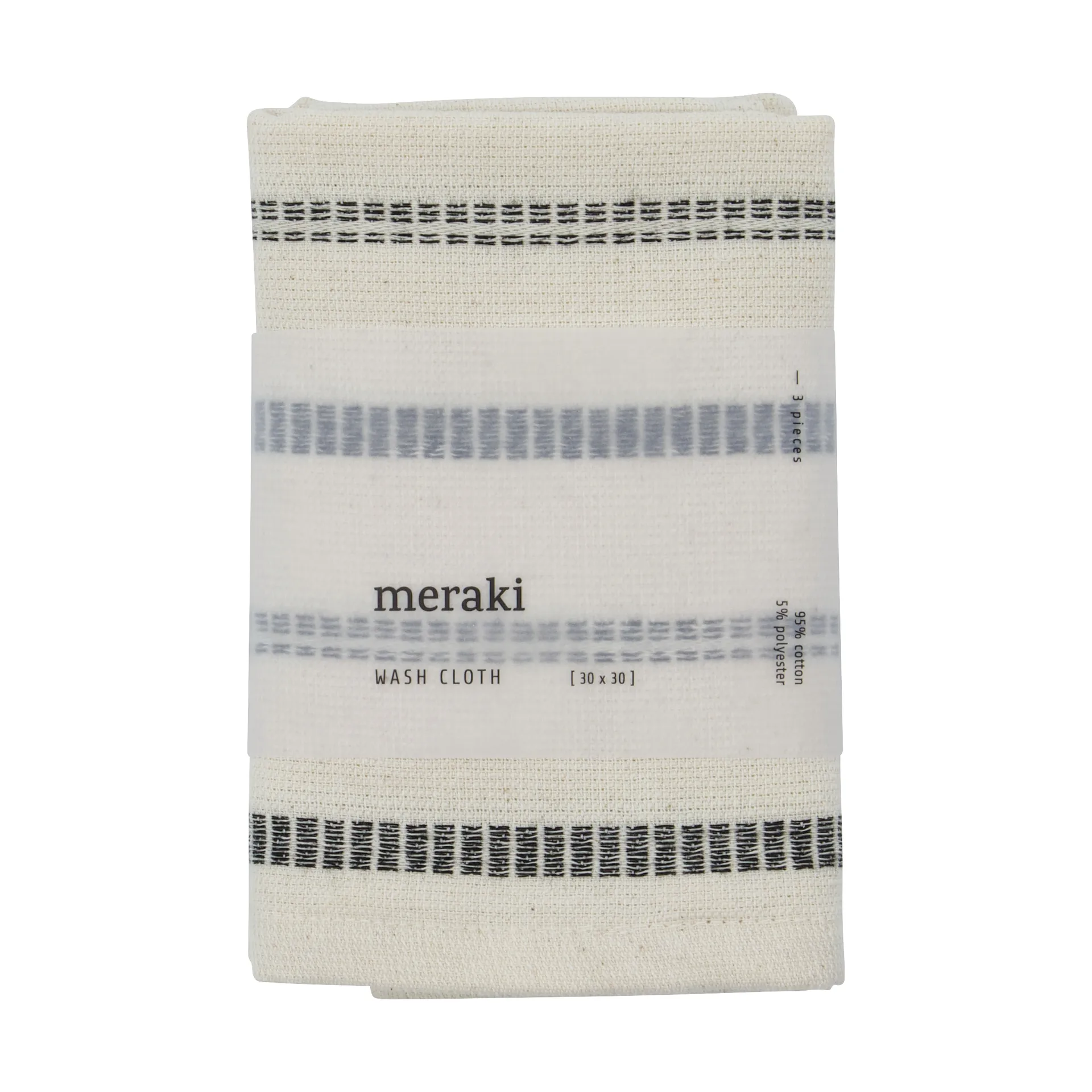 True vaskekluter 3 deler, Off-White-svart Meraki