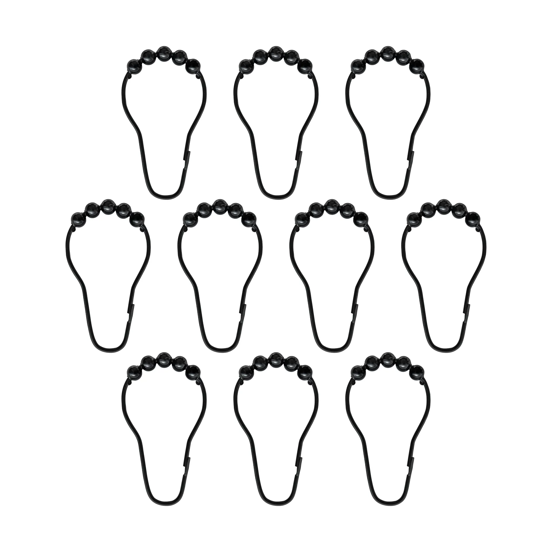 Aqua kroker til dusjforheng 10-pakning, Sort Mette Ditmer