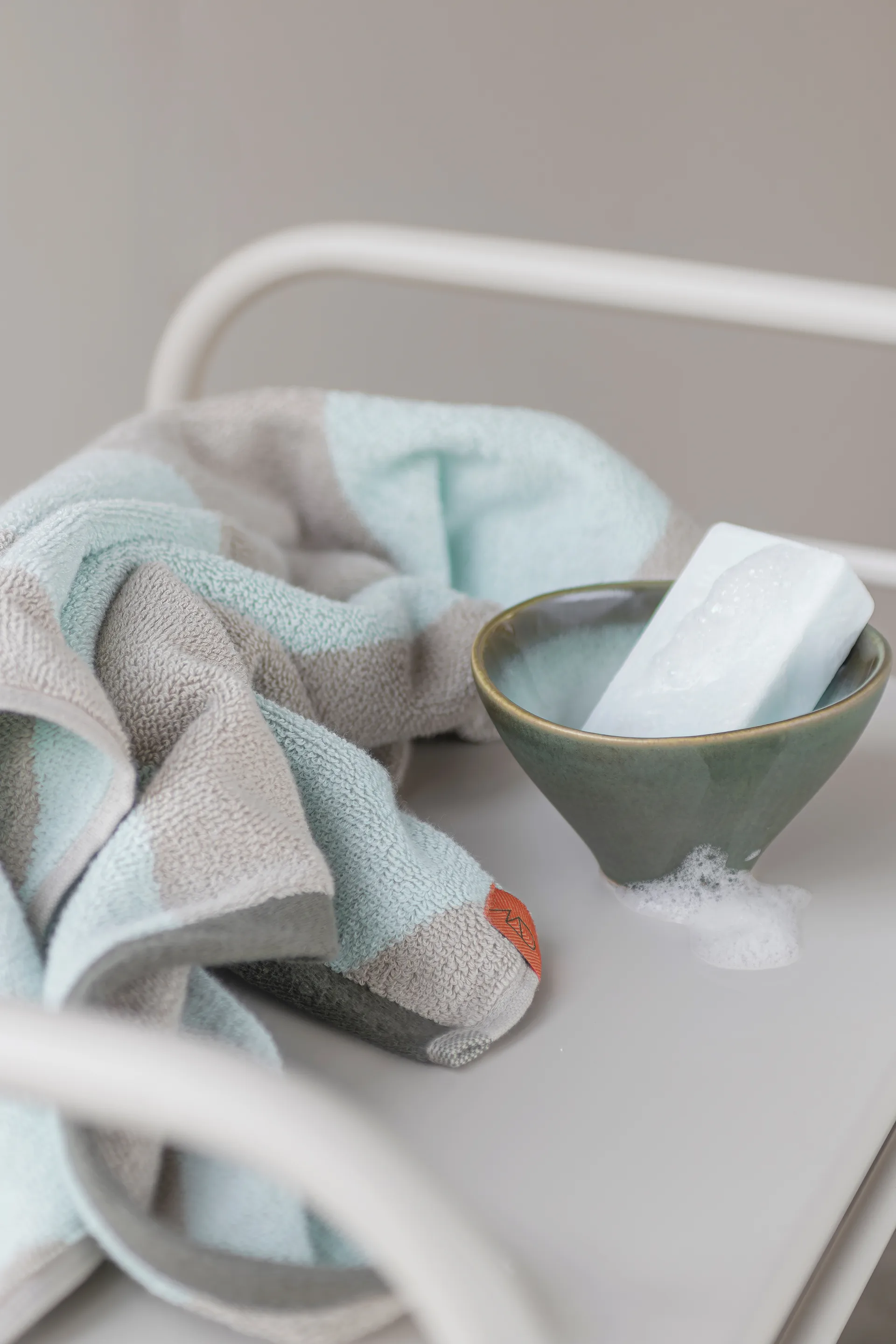 Diagonal gjestehåndkle 40x55 cm 2-pakning, Mint Mette Ditmer