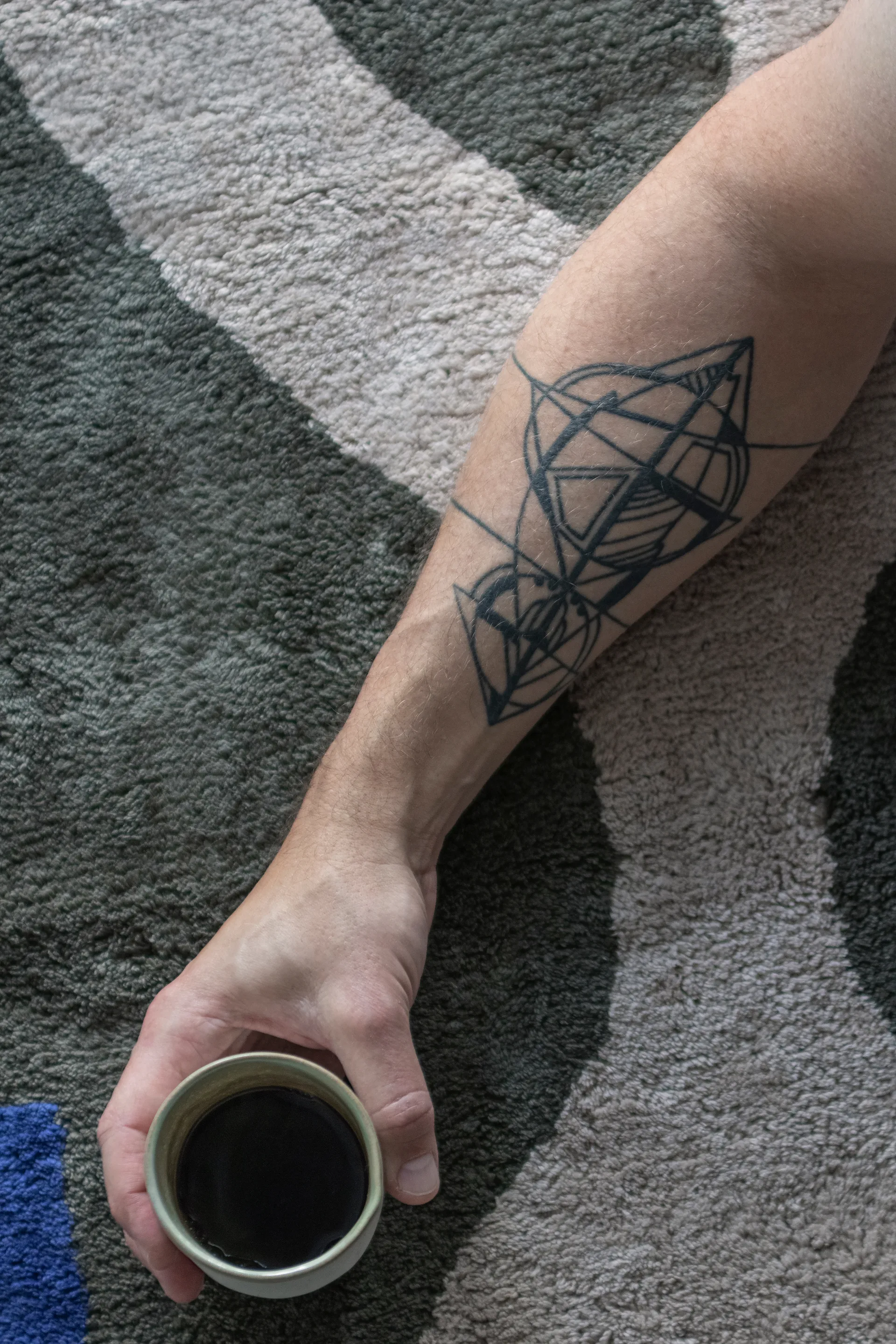 Figura teppe, Dark olive, 50x80 cm Mette Ditmer