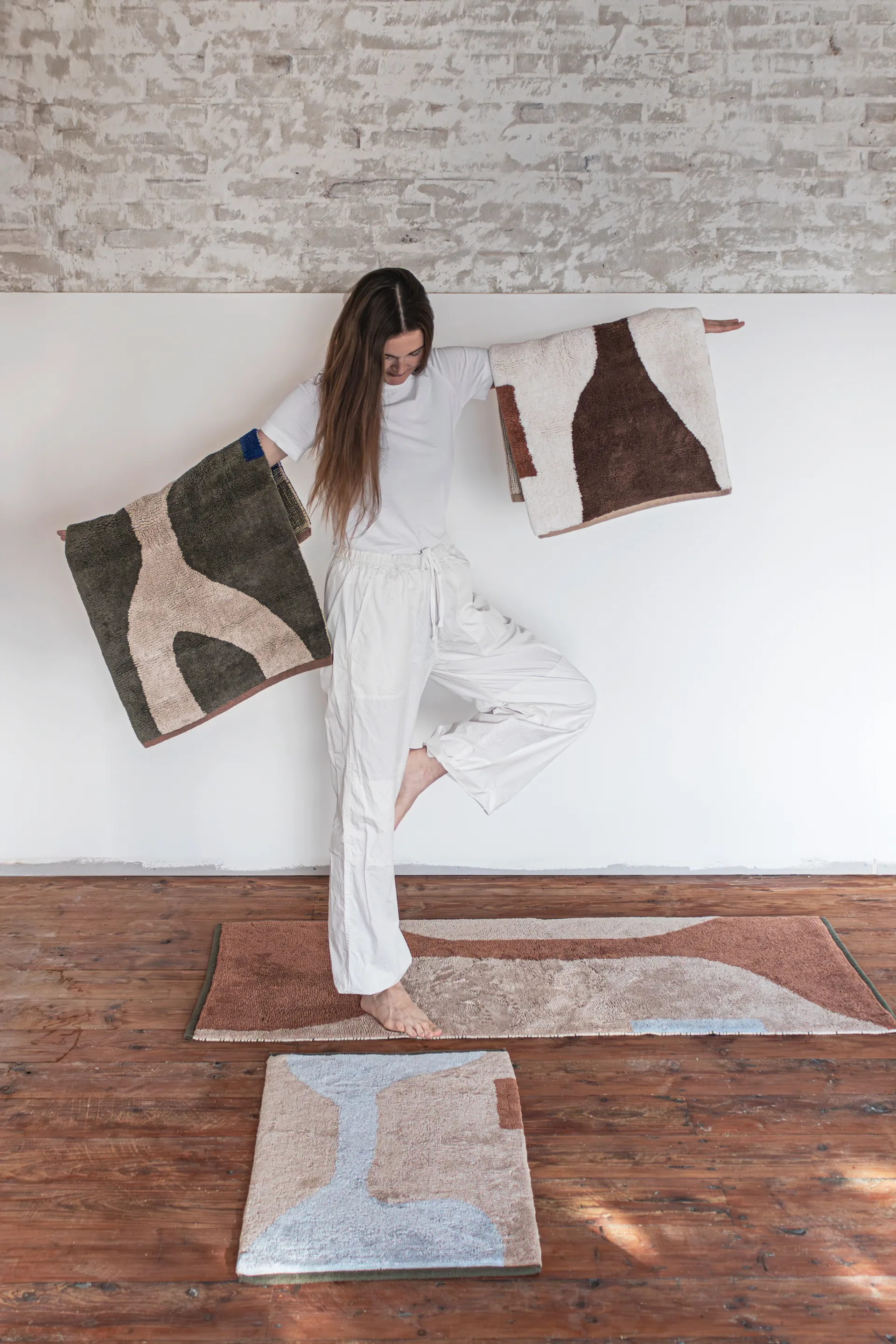 Figura teppe, Dark olive, 50x80 cm Mette Ditmer