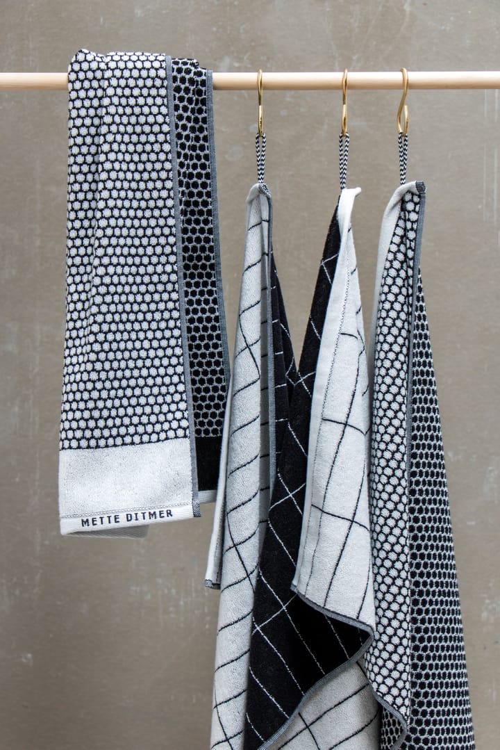 Grid gjestehåndkle 38 x 60 cm 2-pakning, Sort-offwhite Mette Ditmer
