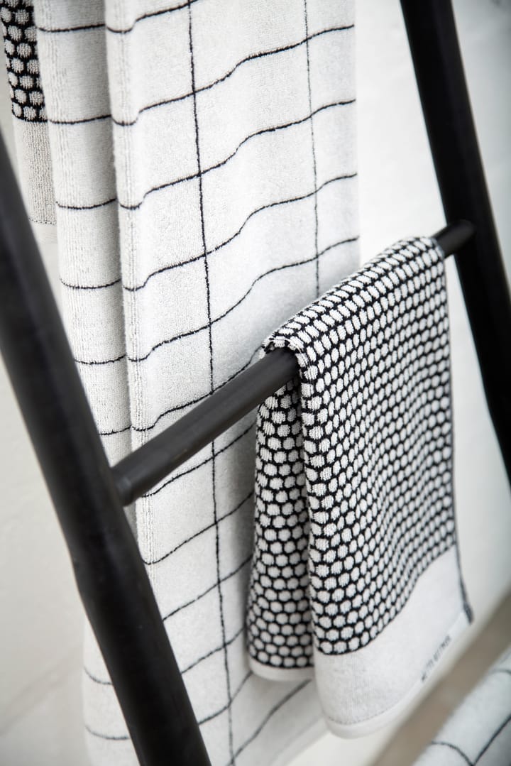 Grid gjestehåndkle 38 x 60 cm 2-pakning, Sort-offwhite Mette Ditmer