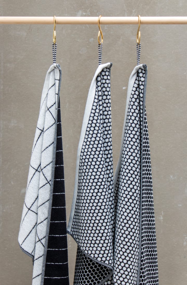 Grid gjestehåndkle 38 x 60 cm 2-pakning, Sort-offwhite Mette Ditmer