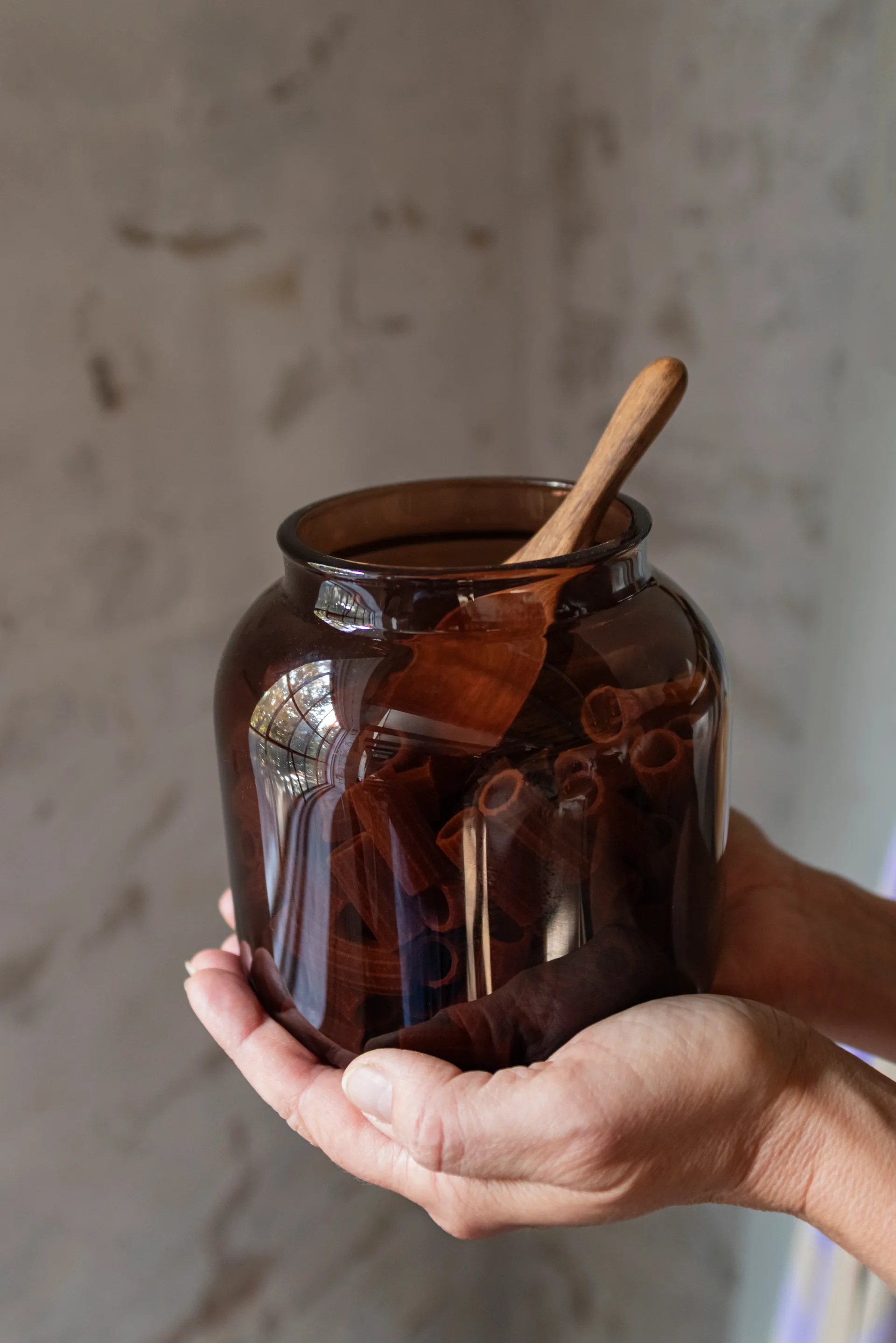 Luna krukke med lokk small 13 cm, Brown Mette Ditmer