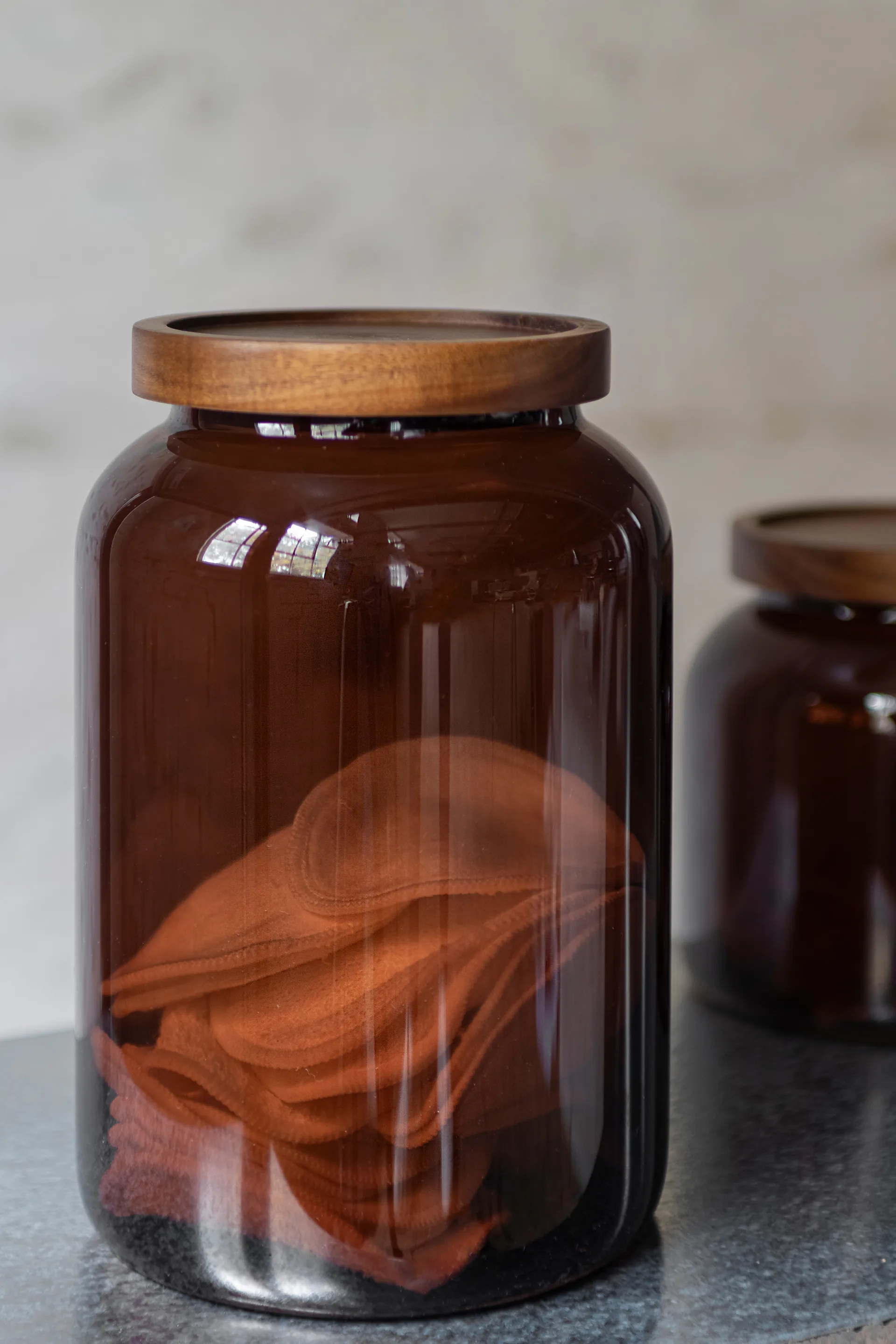 Luna krukke med lokk stor 20 cm, Brown Mette Ditmer