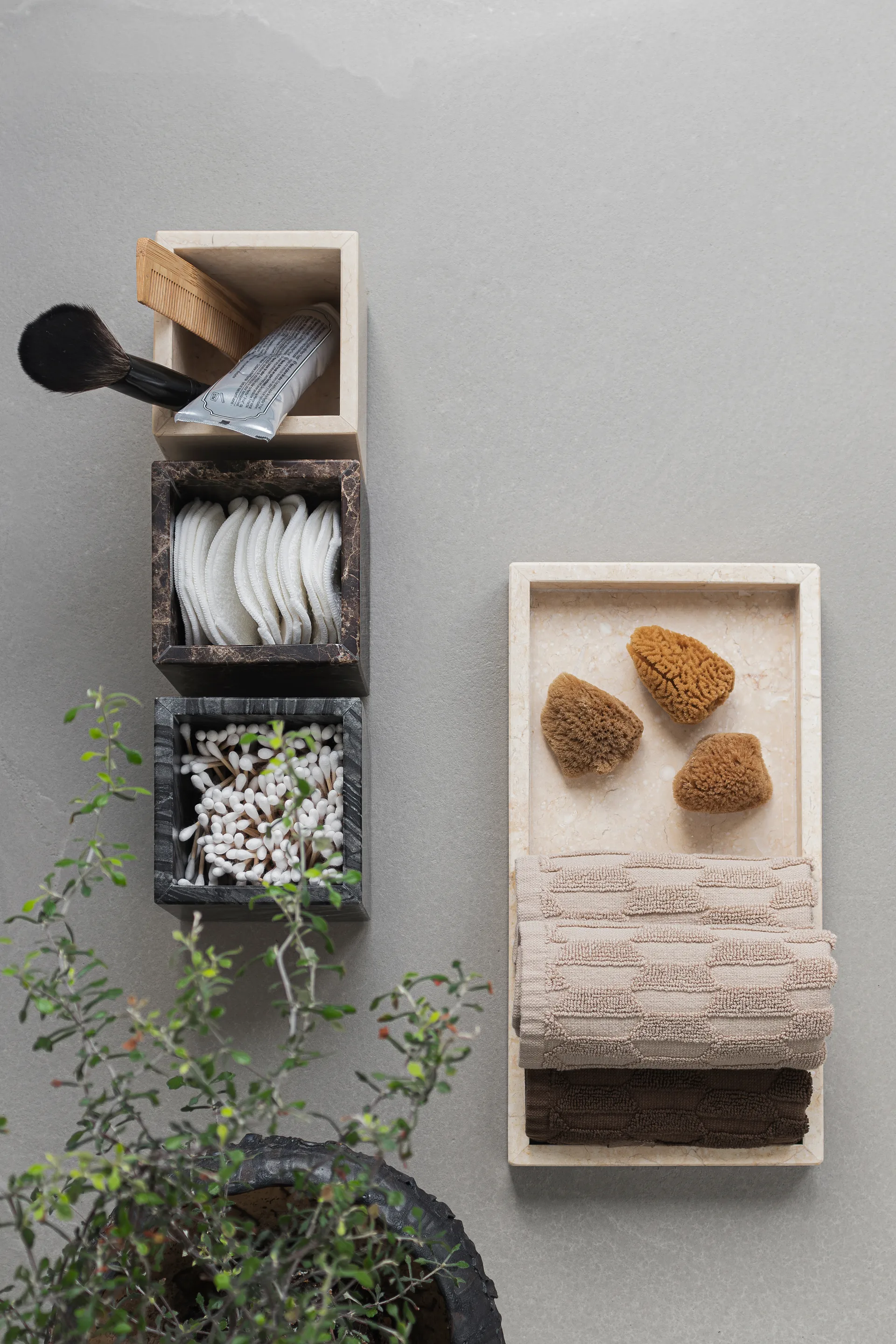 Marble kube 8,5x8,5 cm, Black-grey Mette Ditmer