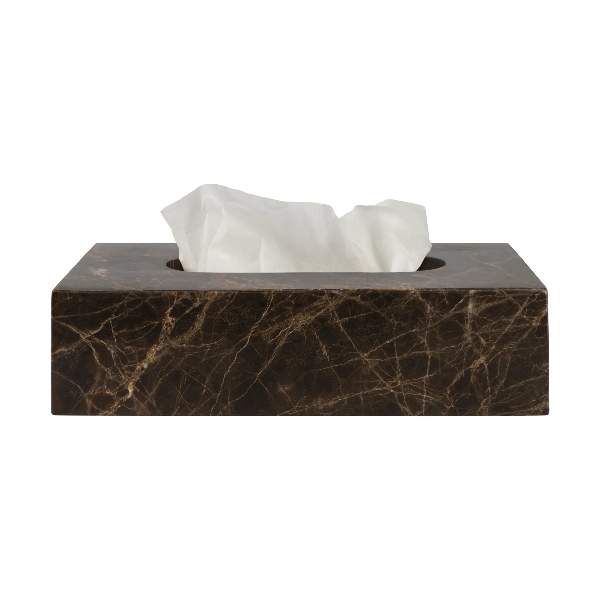 Marble lommetørkleboks 14 x 25,5 cm, Brun Mette Ditmer