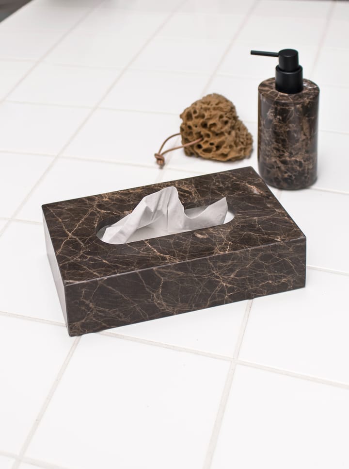 Marble lommetørkleboks 14 x 25,5 cm, Brun Mette Ditmer