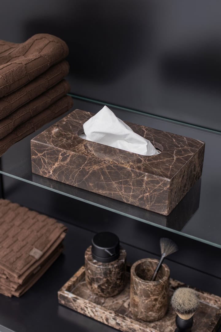 Marble lommetørkleboks 14 x 25,5 cm, Brun Mette Ditmer