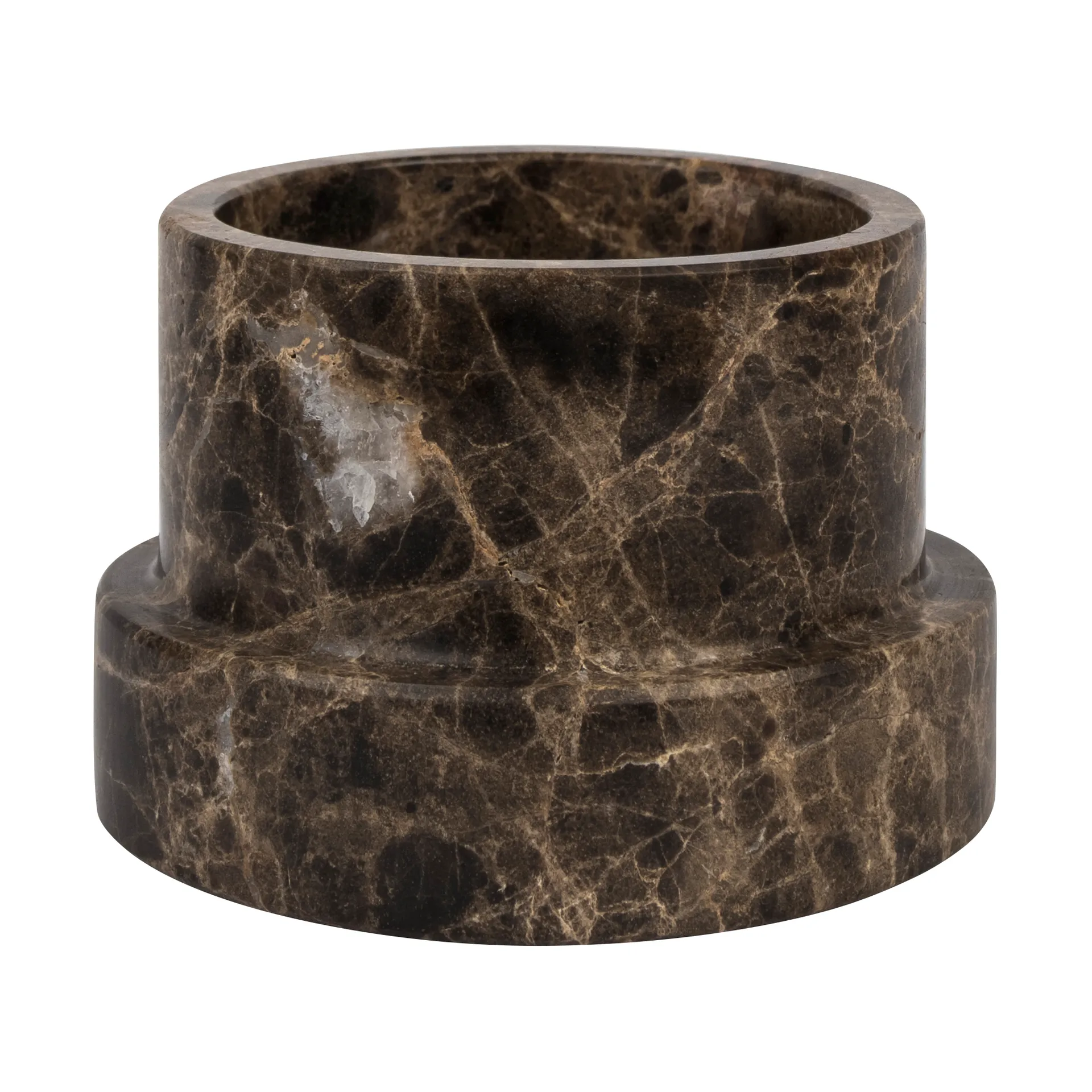 Marble lysestake til kubbelys 6,5 cm, Brun Mette Ditmer