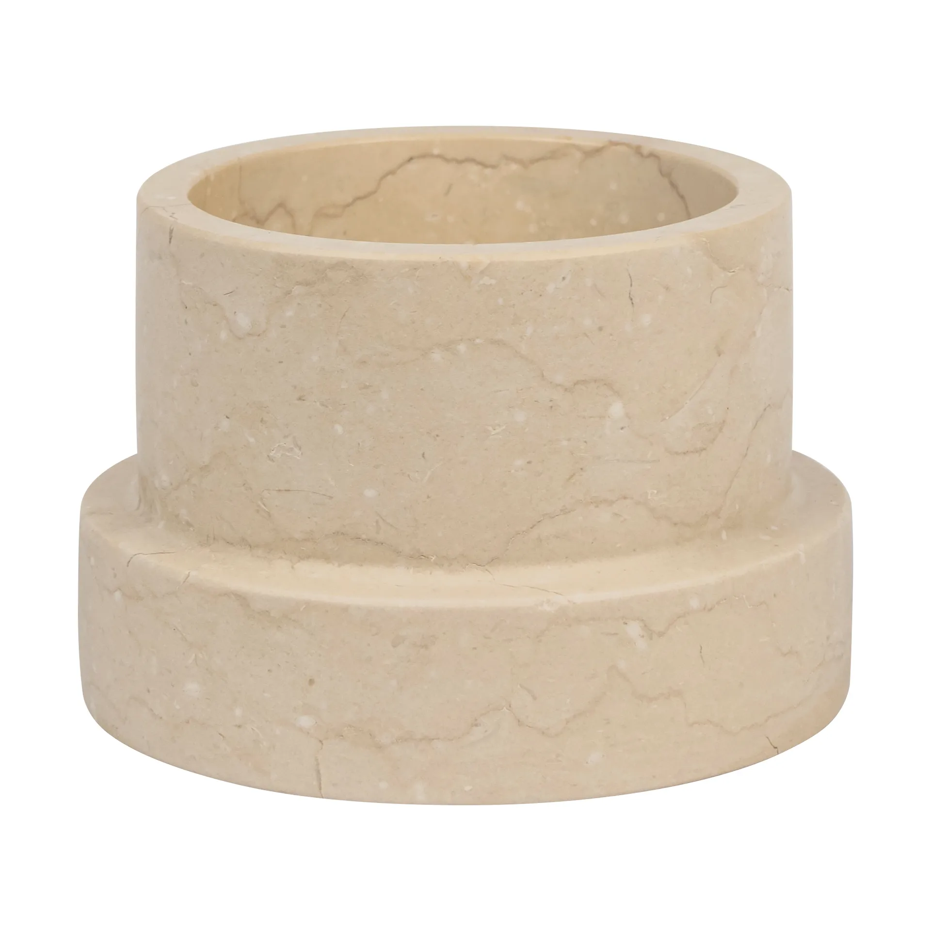 Marble lysestake til kubbelys 6,5 cm, Sand Mette Ditmer