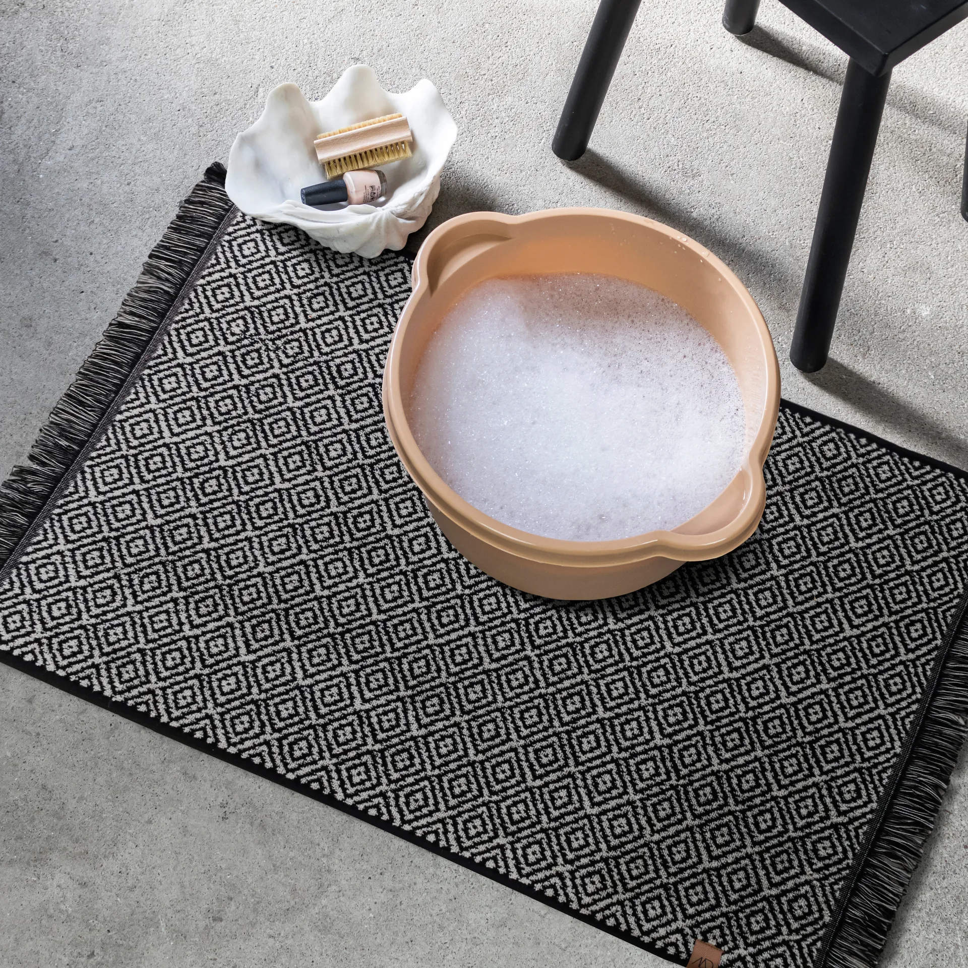 Morocco baderomsmatte 50 x 80 cm, Black-white Mette Ditmer