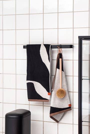 Nova Arte håndkle 50 x 90 cm 2-pakning - Black-offwhite - Mette Ditmer