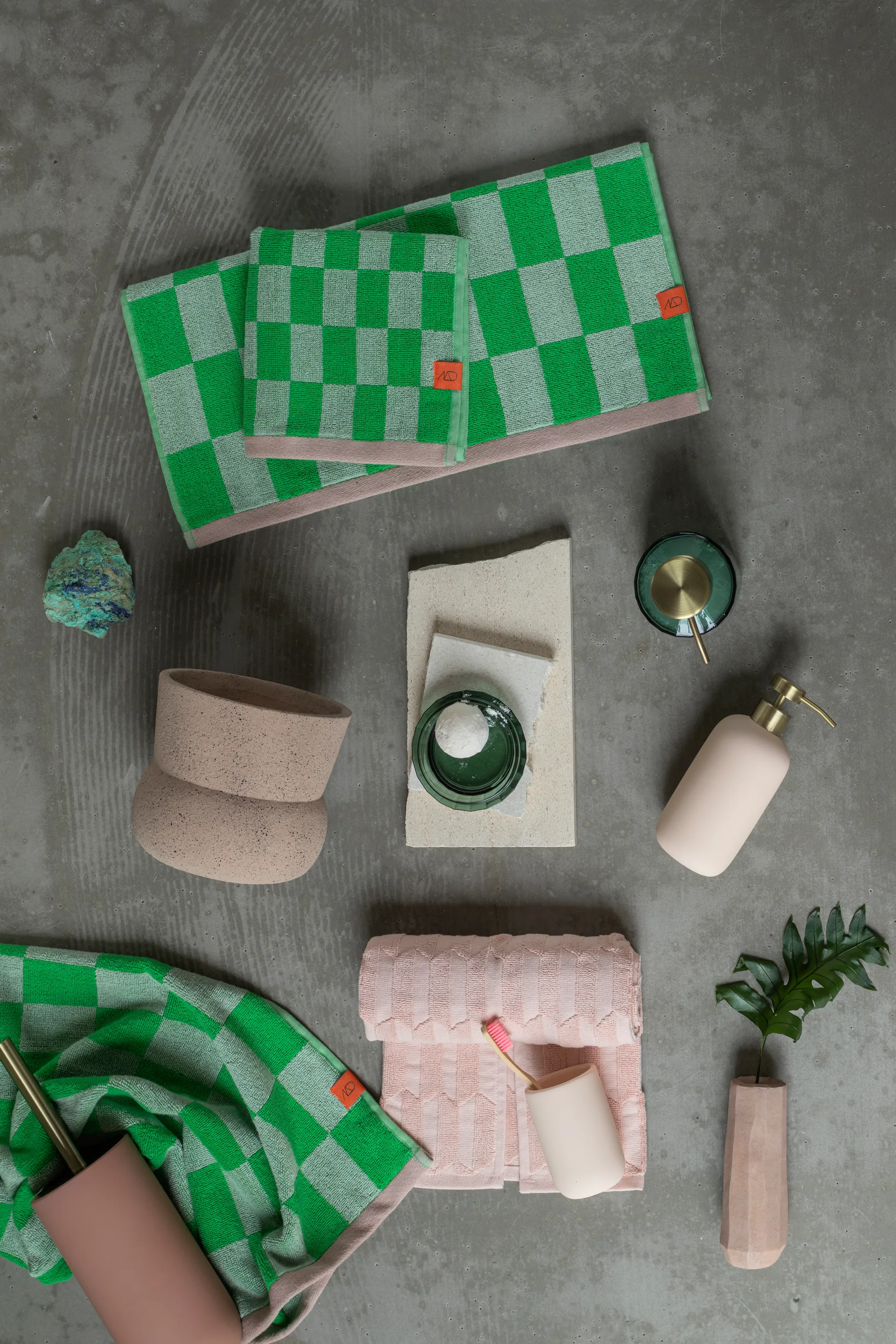 Retro håndkle 70x133 cm, Classic green Mette Ditmer