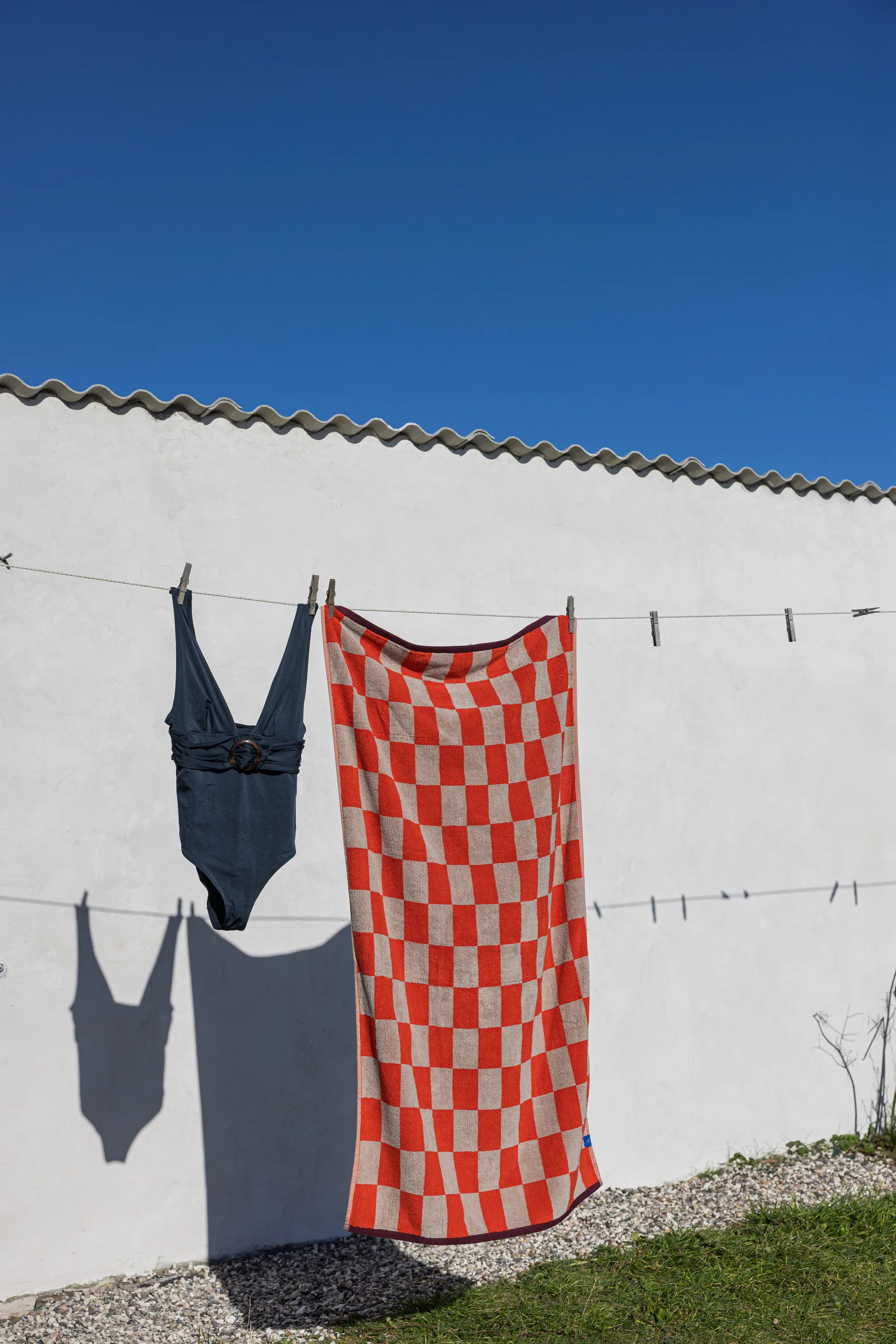 Retro håndkle, Dark orange, 50x90 cm Mette Ditmer