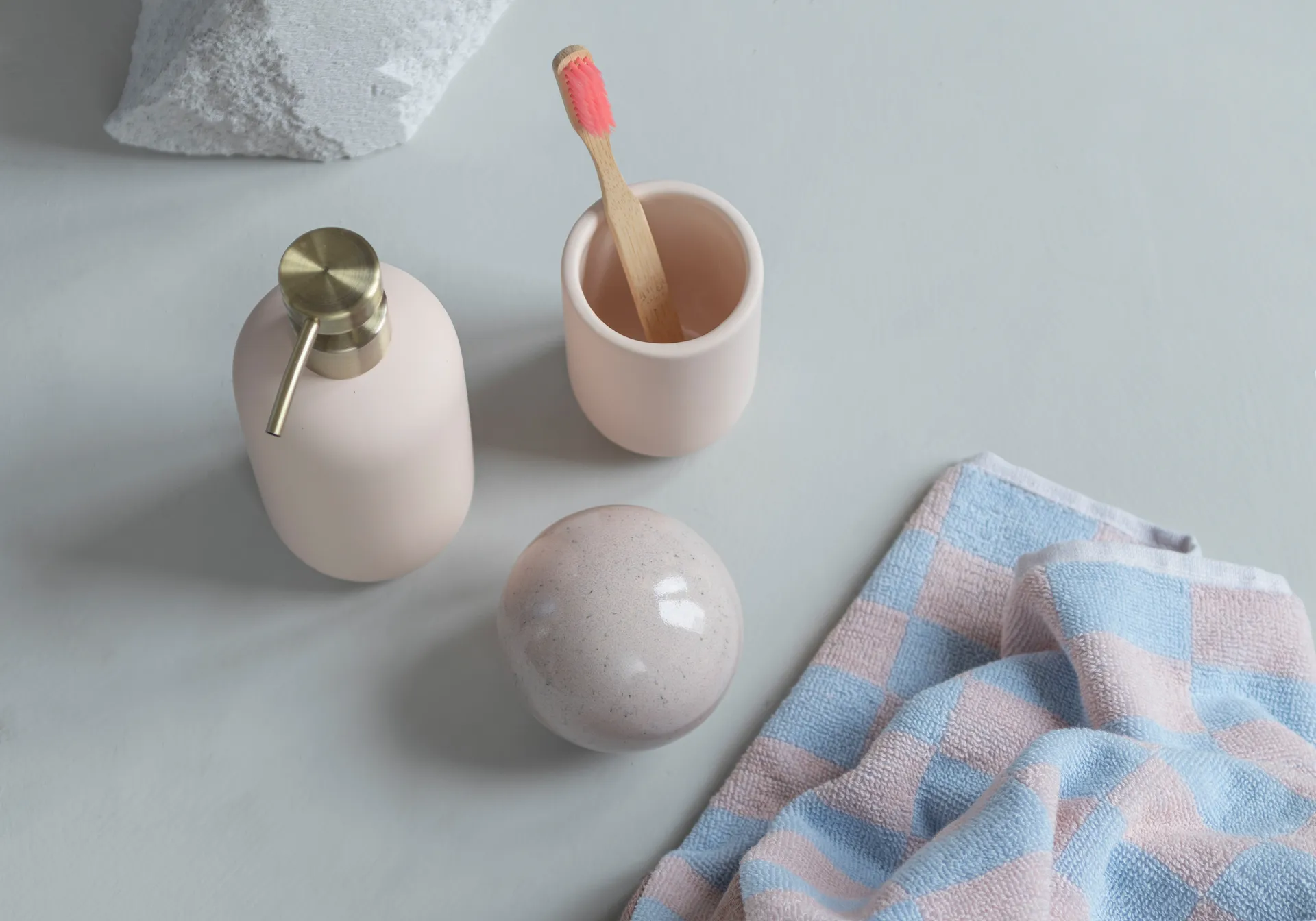 Retro håndkle, Light blue, 40x55 cm, 2-stk Mette Ditmer