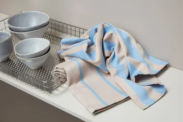 Stripes kjøkkenhåndkle 50x70 cm 2-pakning - Blue-Beige (blå-beige), 50x70 cm - Mette Ditmer