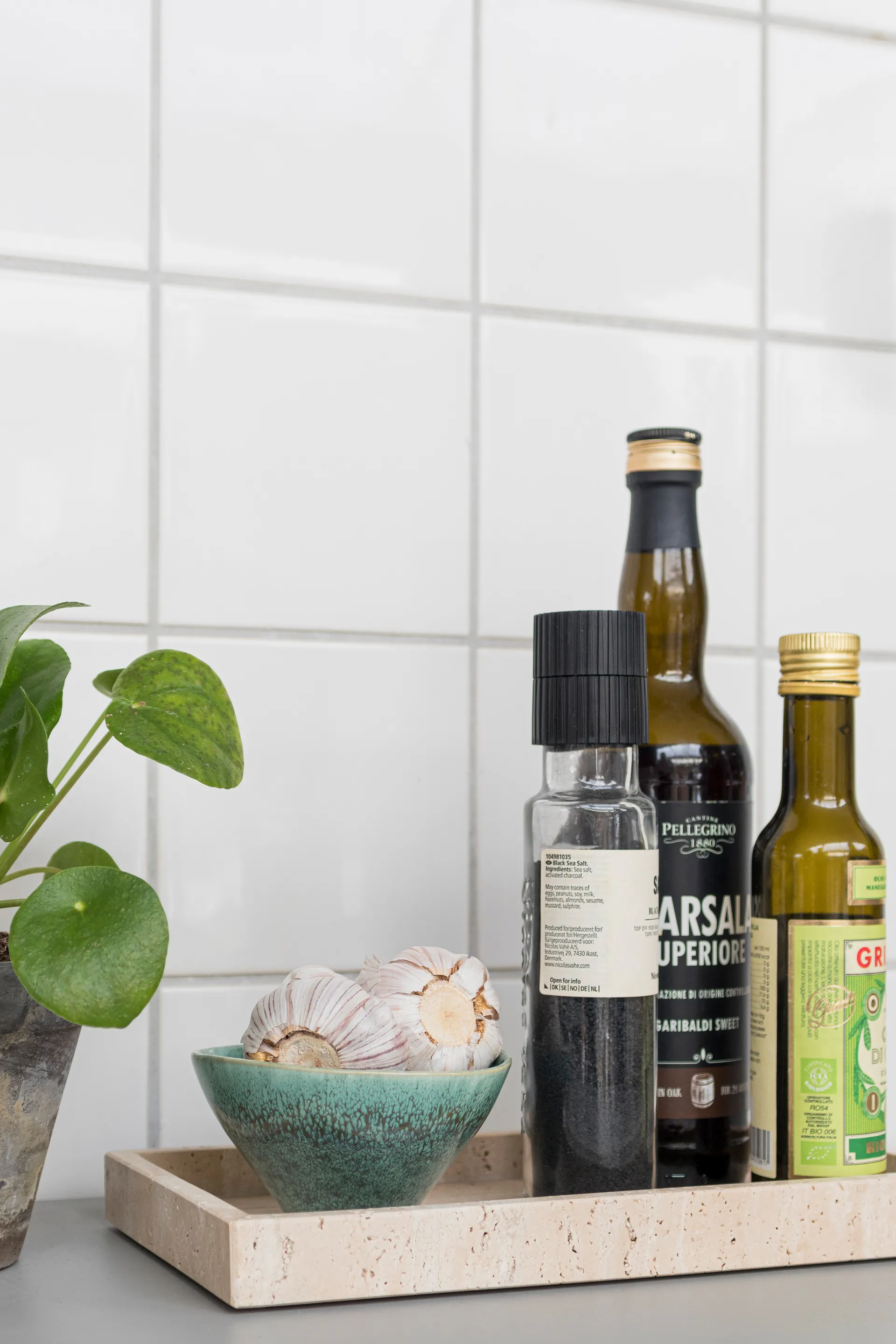 Travertin dekorasjonsbrett 16x31 cm, Linen Mette Ditmer