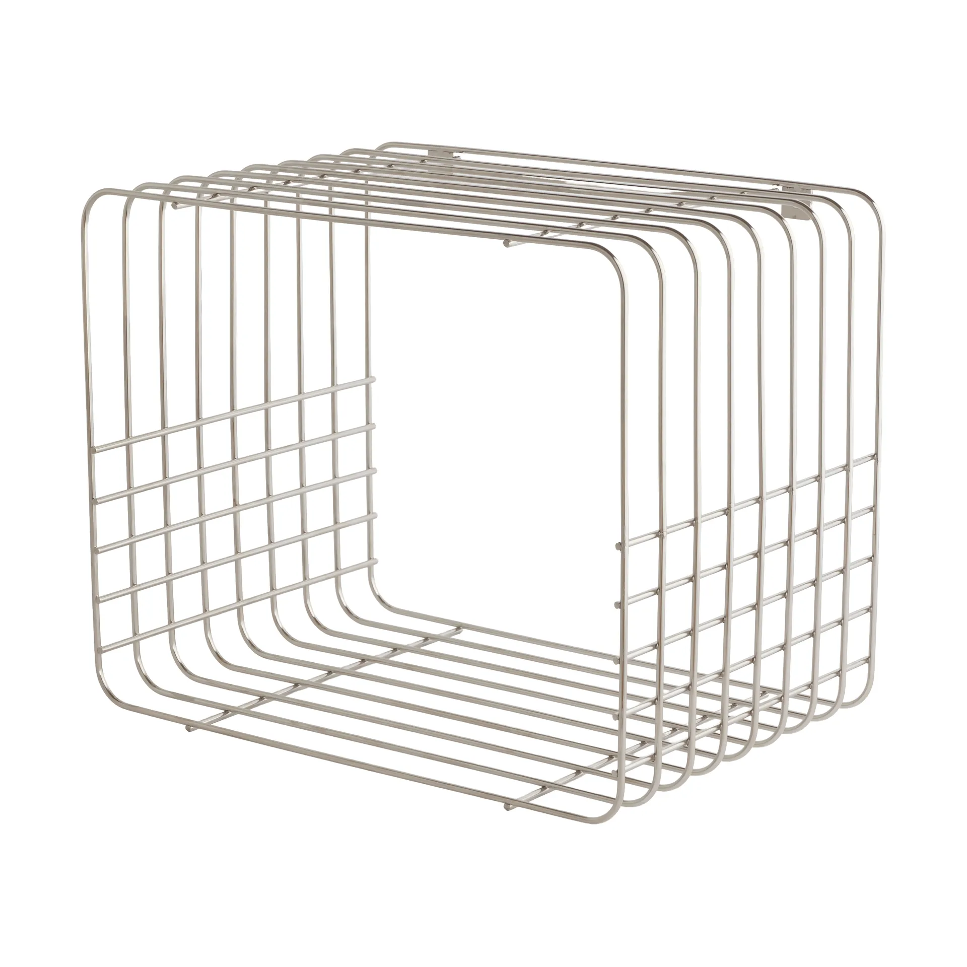 Wire hylle, Short, chrome, 26x38x30,5 cm Mette Ditmer