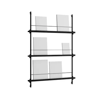 Magazine Shelving avisstativ - Black, 85x115x7 cm, MS.115.1 - MOEBE