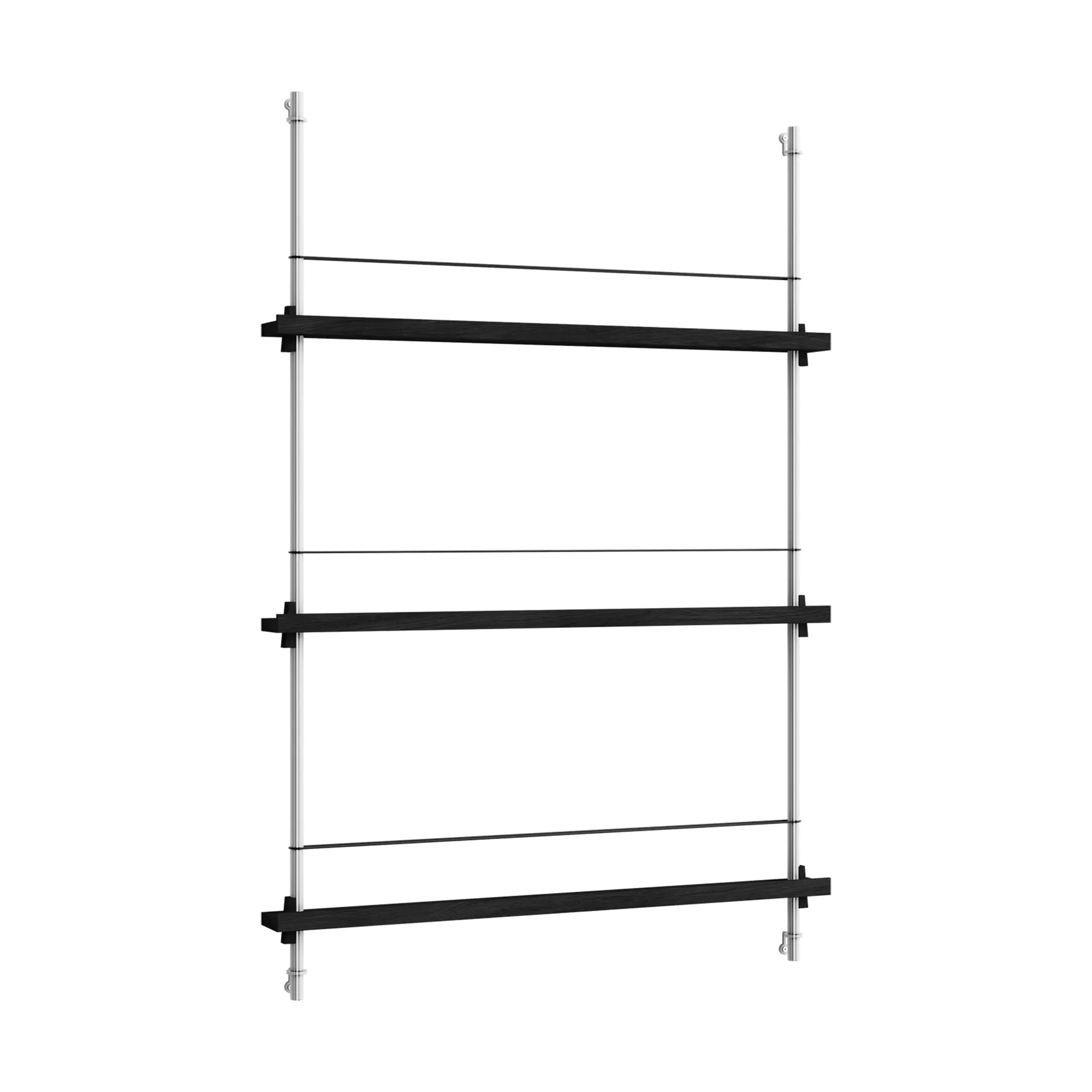 Magazine Shelving avisstativ, Black-rustfritt stål, 85x115x7 cm, MS.115.1 MOEBE