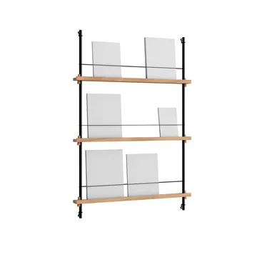 Magazine Shelving avisstativ - Eik-black, 85x115x7 cm, MS.115.1 - MOEBE