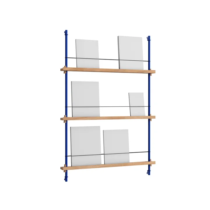 Magazine Shelving avisstativ - Eik-deep blue, 85x115x7 cm, MS.115.1 - MOEBE