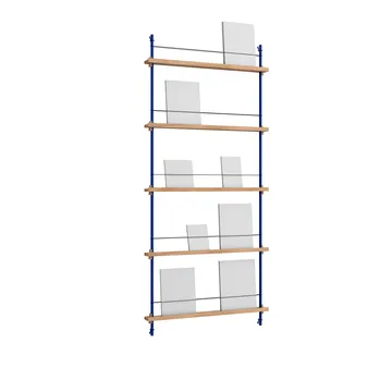 Magazine Shelving avisstativ - Eik-deep blue, 85x180x7 cm, MS.180.1 - MOEBE