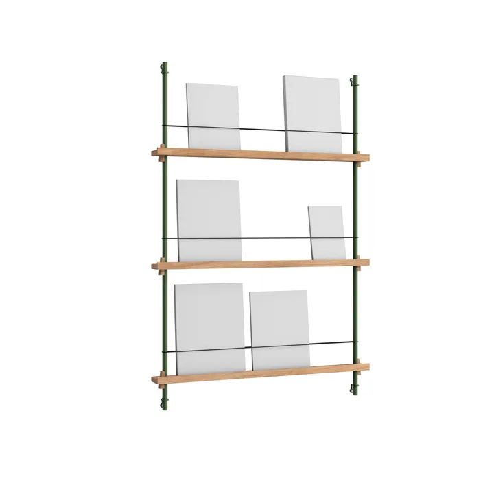 Magazine Shelving avisstativ - Eik-pine green, 85x115x7 cm, MS.115.1 - MOEBE