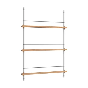 Magazine Shelving avisstativ - Eik-rustfritt stål, 85x115x7 cm, MS.115.1 - MOEBE