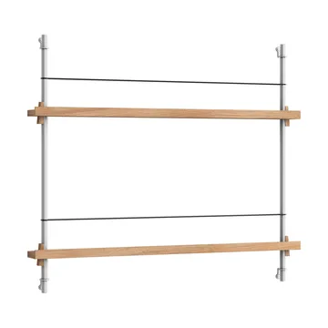 Magazine Shelving avisstativ - Eik-rustfritt stål, 85x65x7 cm, MS.65.1 - MOEBE