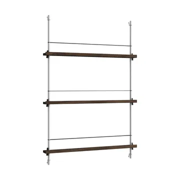 Magazine Shelving avisstativ - Røkt eik-rustfritt stål, 85x115x7 cm, MS.115.1 - MOEBE
