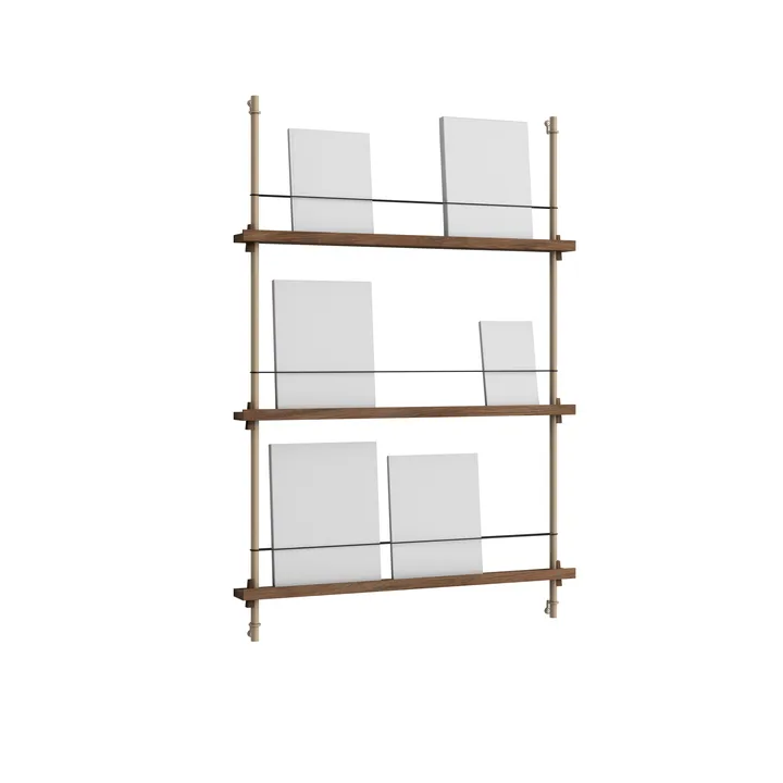 Magazine Shelving avisstativ - Røkt eik-warm grey, 85x115x7 cm, MS.115.1 - MOEBE