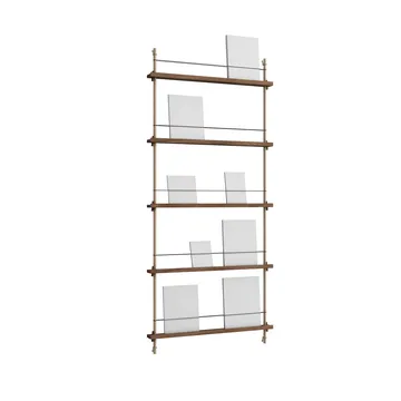 Magazine Shelving avisstativ - Røkt eik-warm grey, 85x180x7 cm, MS.180.1 - MOEBE