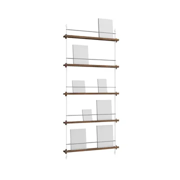 Magazine Shelving avisstativ - Røkt eik-white, 85x180x7 cm, MS.180.1 - MOEBE