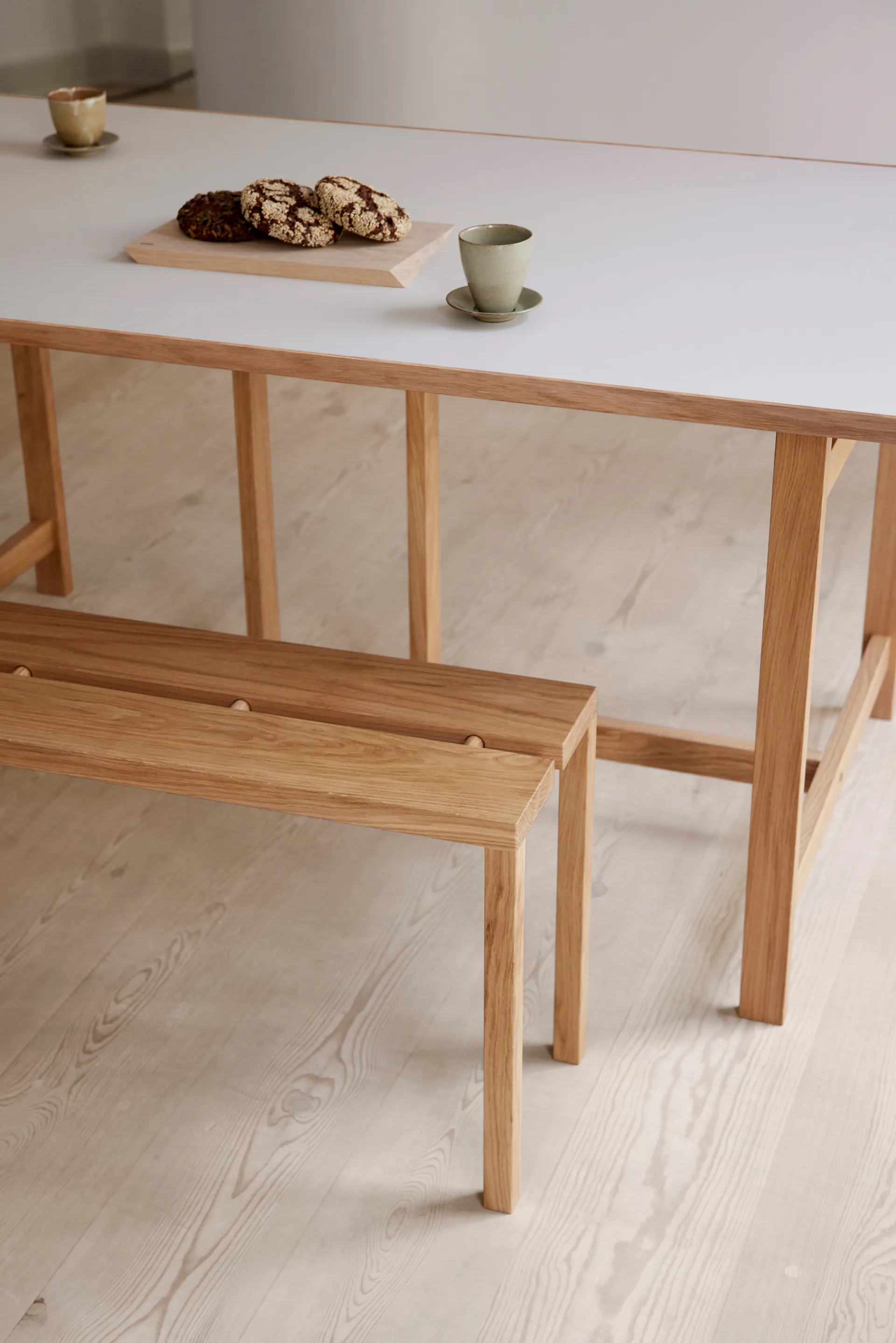 Moebe Rektangulært spisebord, Light grey, 220x90 cm MOEBE