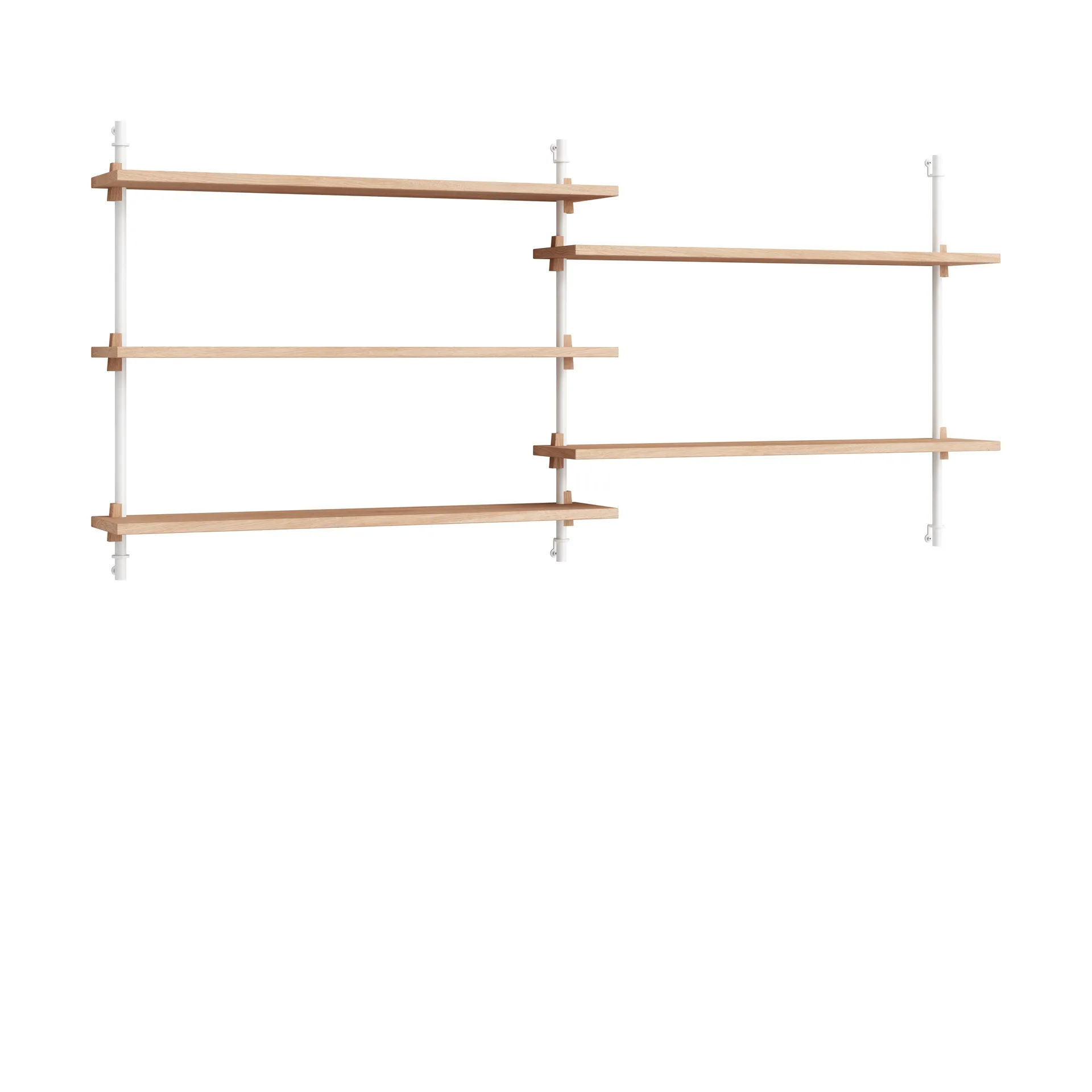 Moebe wall shelving ws.65.2.B, Eik-hvit MOEBE