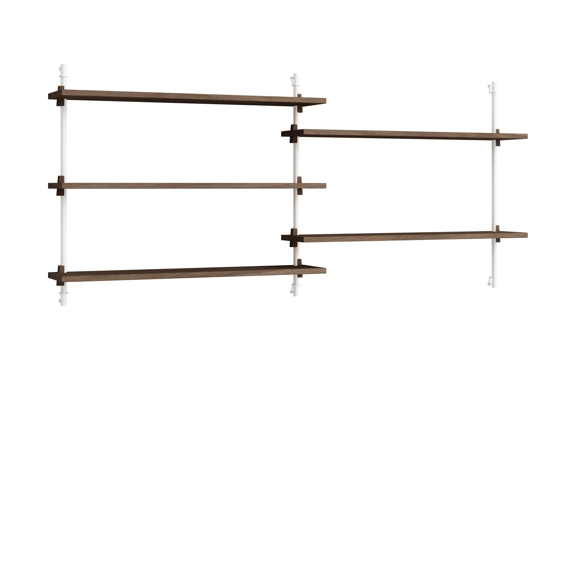 Moebe wall shelving ws.65.2.B, Røkt eik-hvit MOEBE