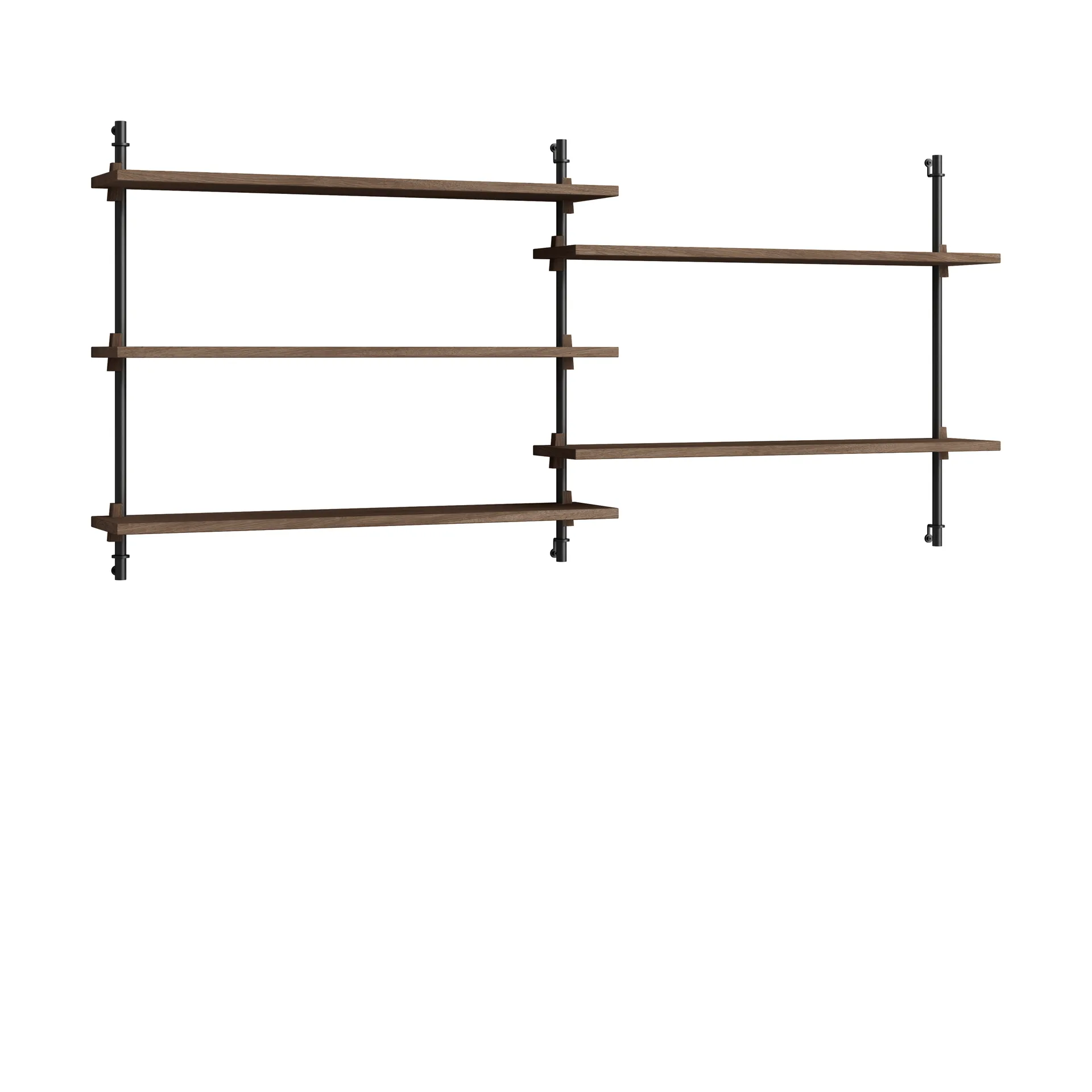 Moebe wall shelving ws.65.2.B, Røkt eik-svart MOEBE