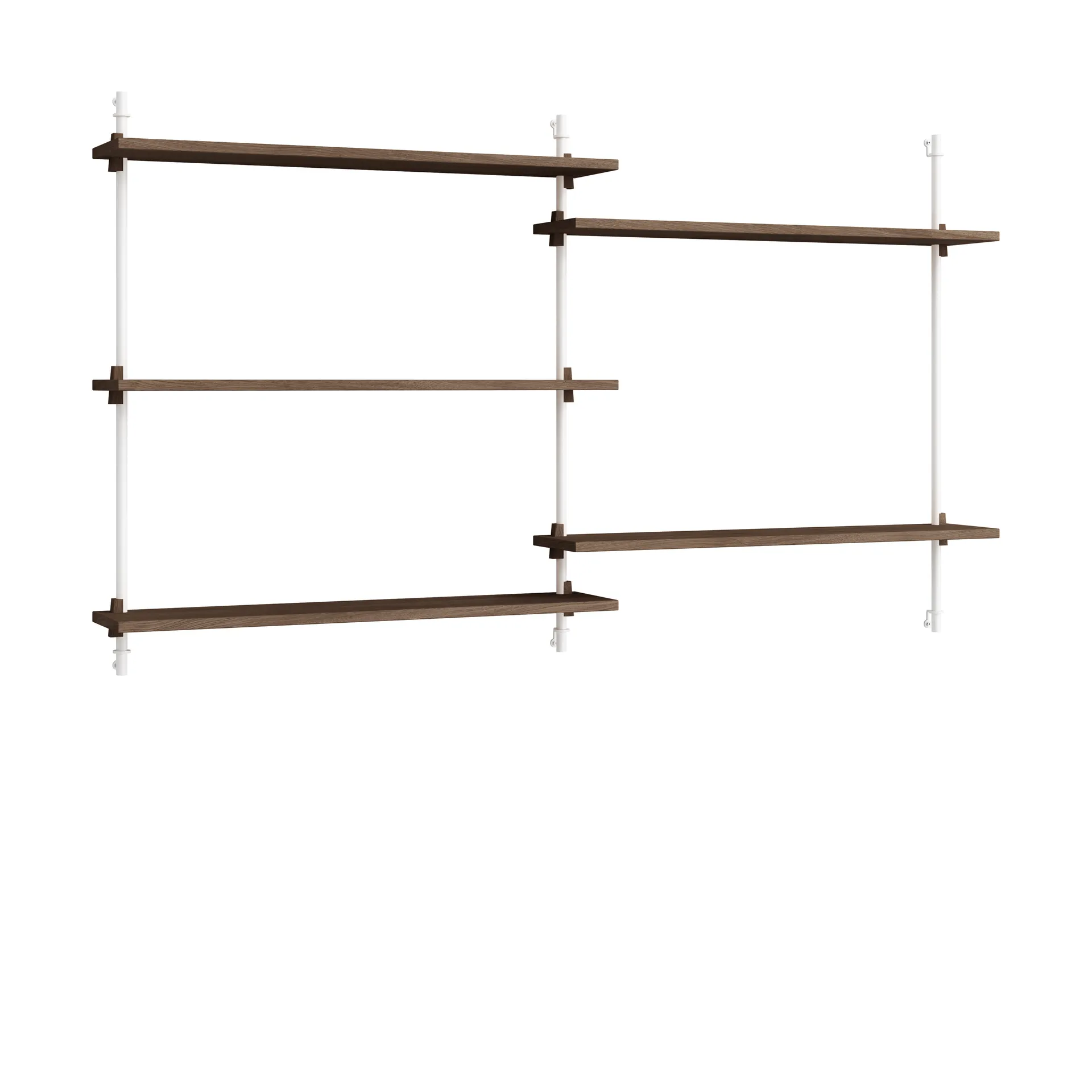 Moebe wall shelving ws.85.2.B, Røkt eik-hvit MOEBE