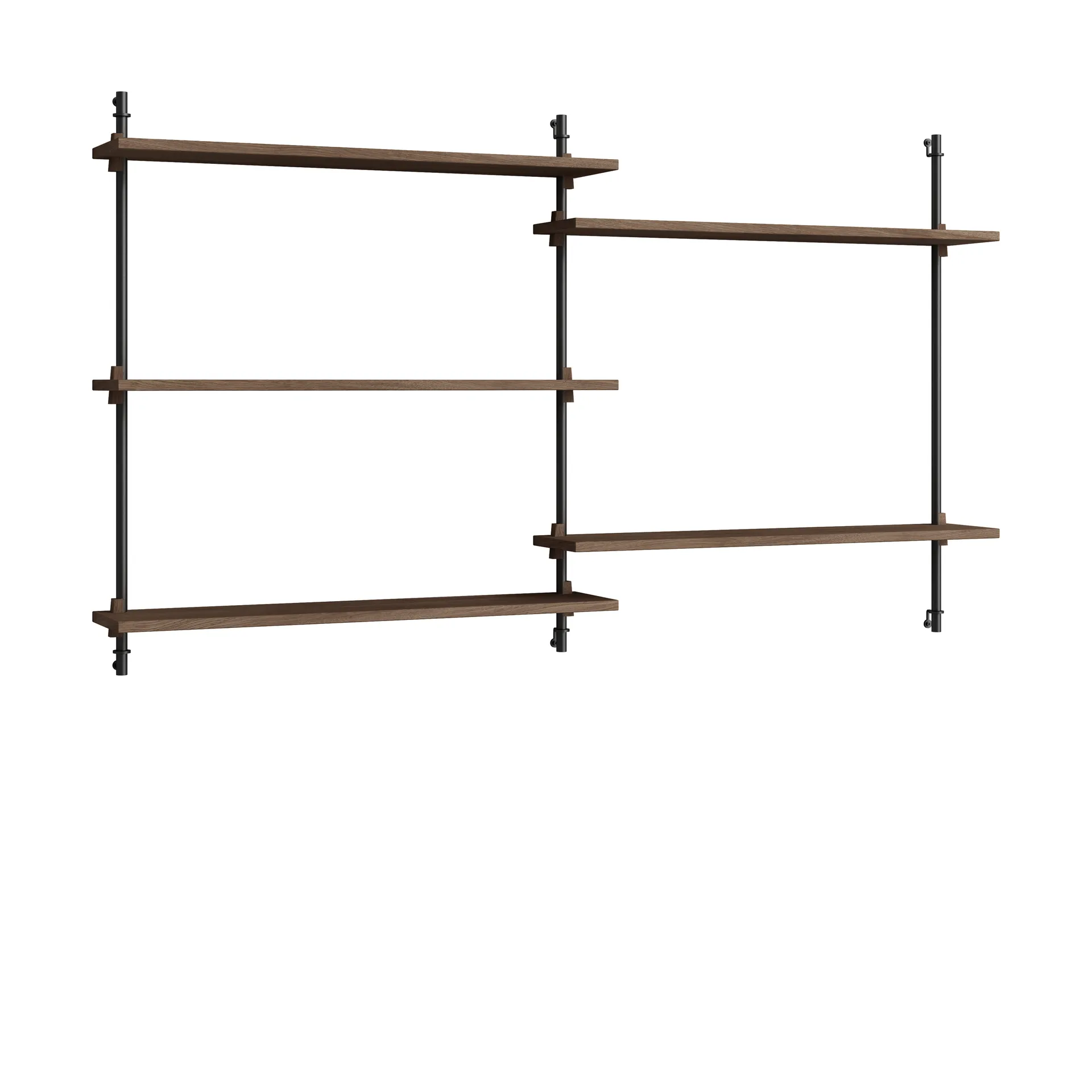 Moebe wall shelving ws.85.2.B, Røkt eik-svart MOEBE