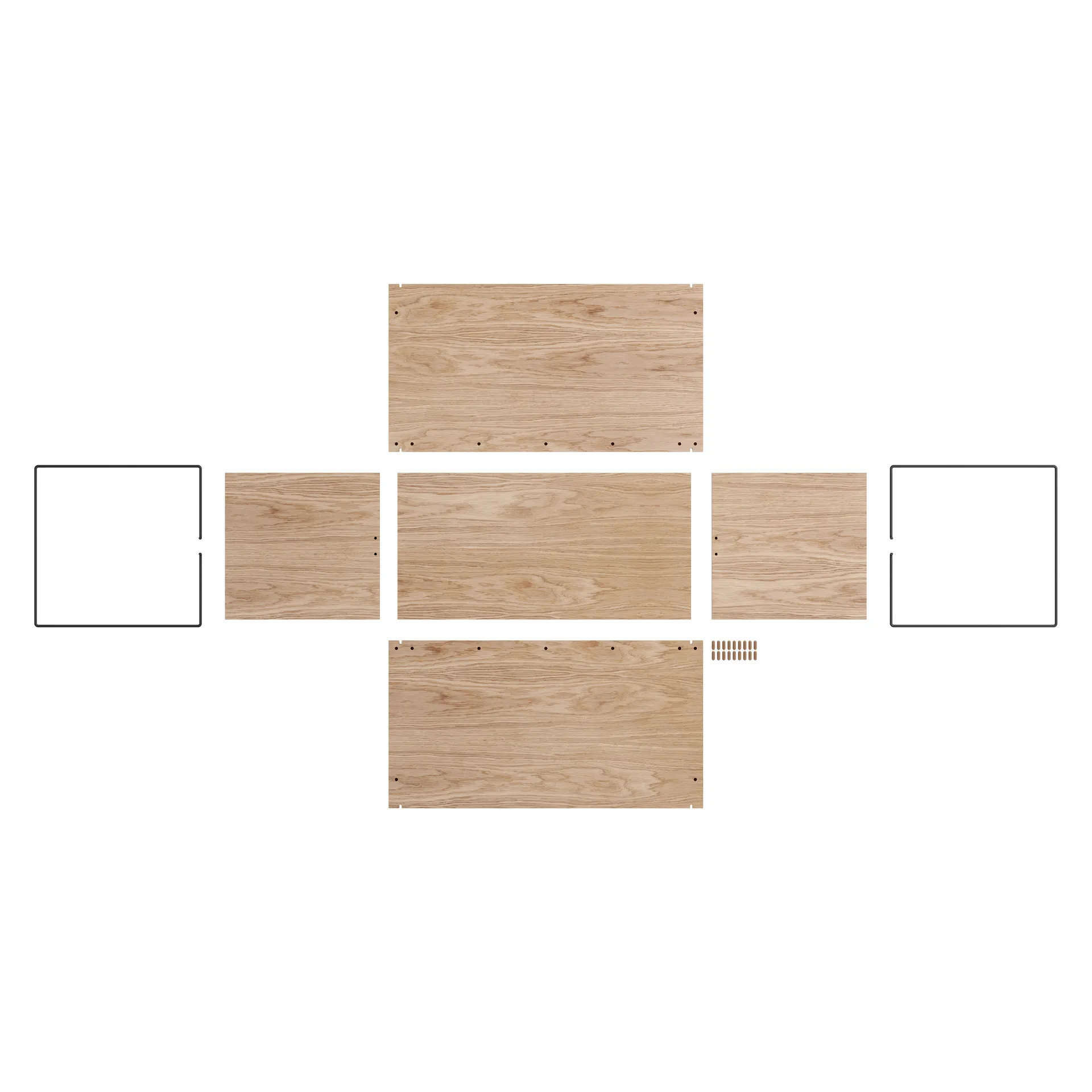 Oppbevaringsboks eik 33 x 60 cm, Wood, black MOEBE