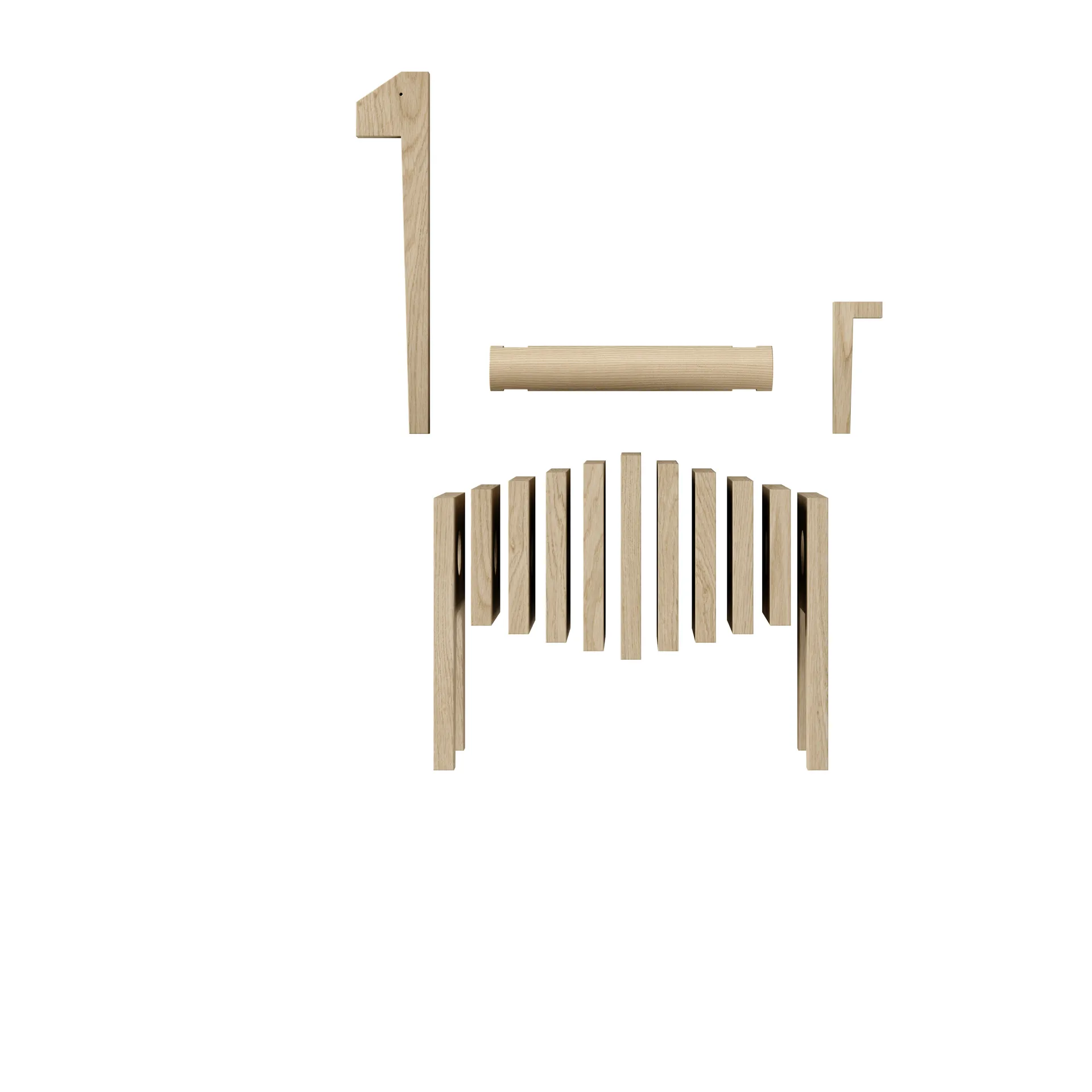 Polygrif skulptur i eik 21 x 32 cm, Wood, black MOEBE