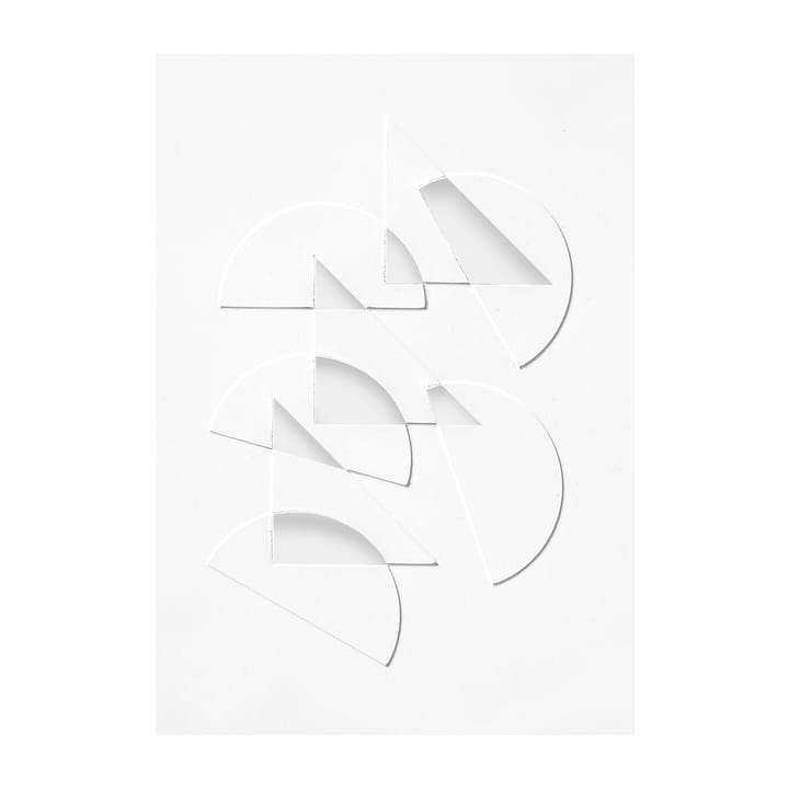 Relief kunstverk half moons & triangles 29,7 x 42 cm - Off White - MOEBE