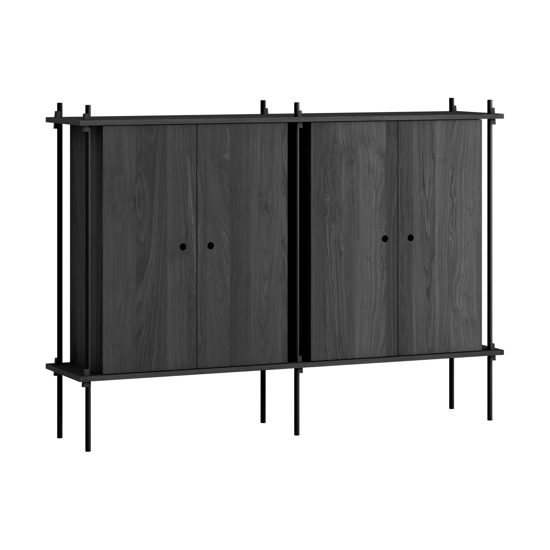 Shelving System Cabinet skap, Black, 163x115x35 cm, S.115.2.E MOEBE