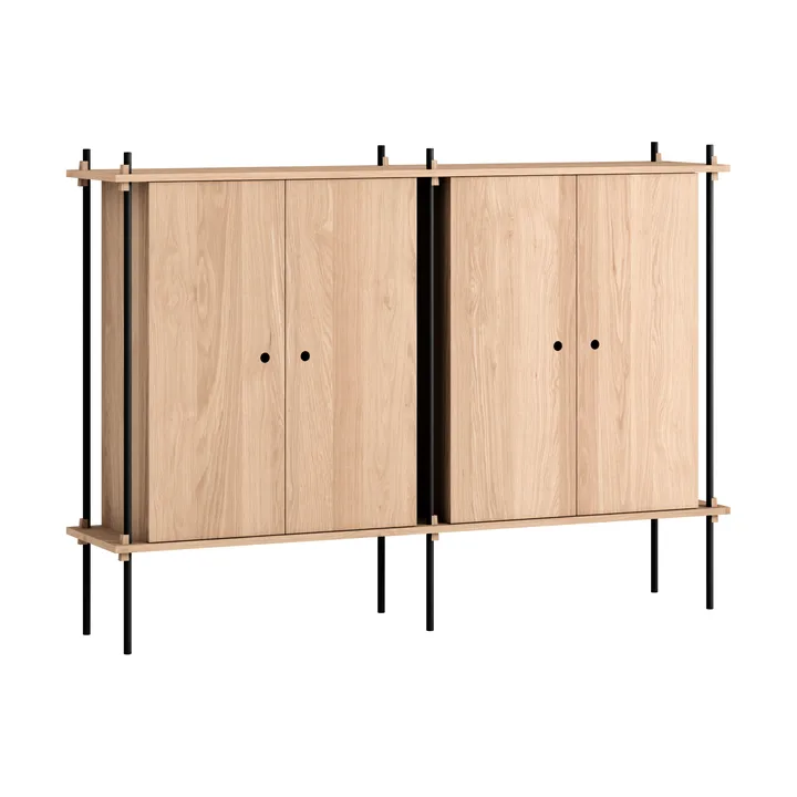 Shelving System Cabinet skap - Eik-black, 163x115x35 cm, S.115.2.E - MOEBE