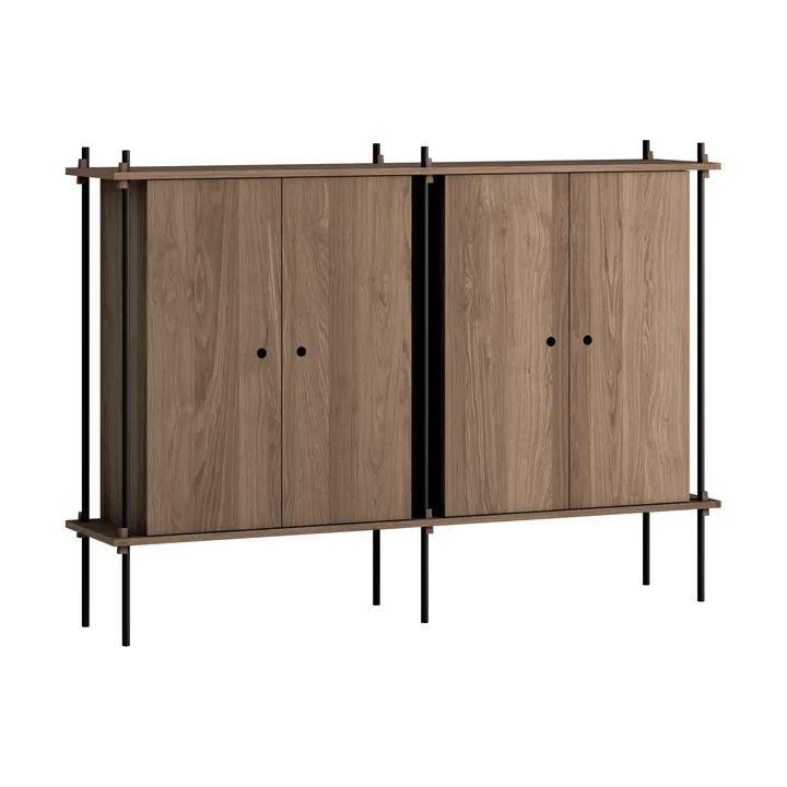Shelving System Cabinet skap - Røkt eik-black, 163x115x35 cm, S.115.2.E - MOEBE