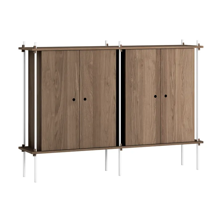 Shelving System Cabinet skap - Røkt eik-white, 163x115x35 cm S.115.2.E - MOEBE